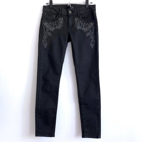 The Kooples Denim - THE KOOPLES Skinny Jeans Embroidered Skull Rivets
